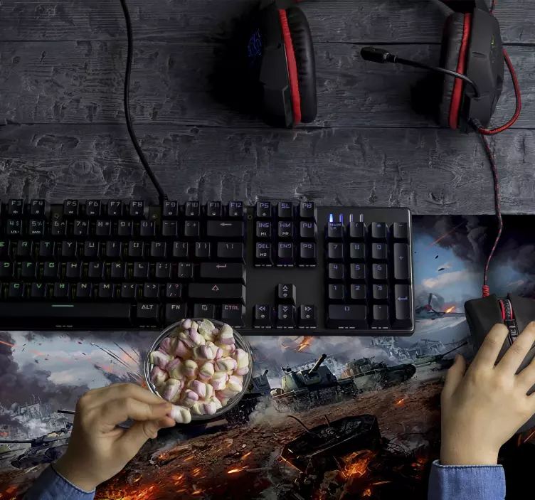 Alfombrilla gaming xxl patrón de guerra - TenVinilo