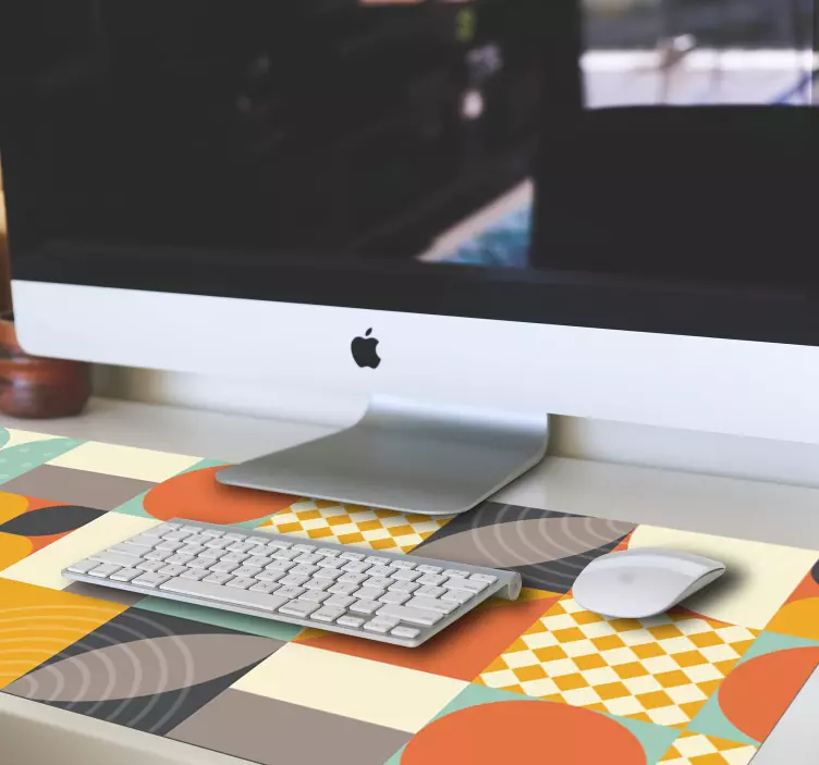 Alfombrilla XXL  patrones geométricos cálidos - TenVinilo