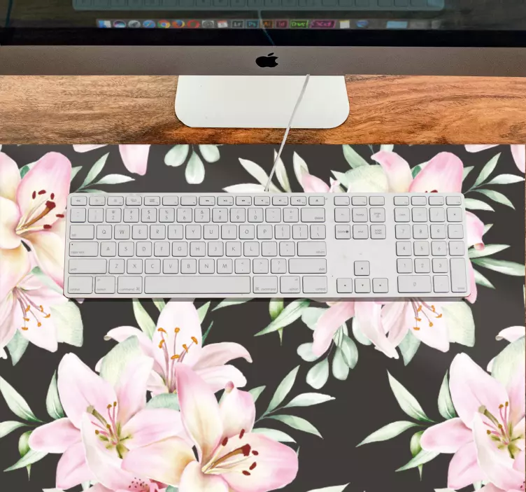 Mouse pad textura arreglo floral de lirios - TenVinilo