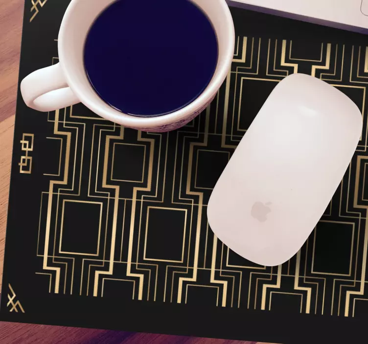 Mouse pad textura líneas geométricas doradas - TenVinilo