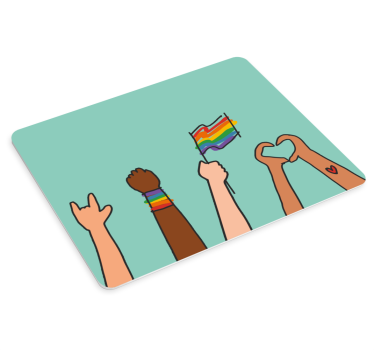 Mouse pad original manos de unidad coloridas - TenVinilo