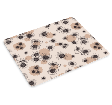 Mouse pad textura patrón floral beige - TenVinilo