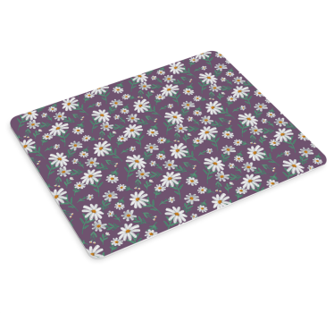 Alfombrilla de ratón gris flores margarita - TenVinilo