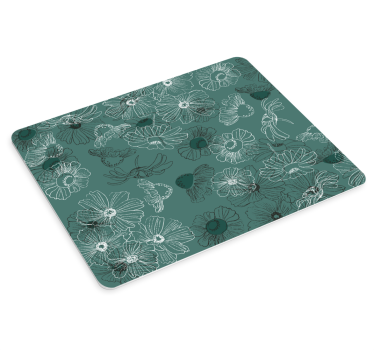 Alfombrilla para ratón de flores en color verde - TenVinilo