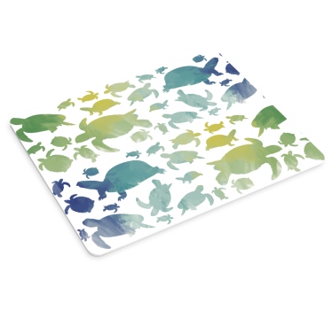 Mouse pad textura siluetas de tortugas coloridas - TenVinilo