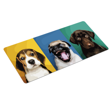 Mouse pad original trio de perros juguetones - TenVinilo