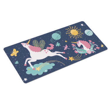 Alfombrilla ratón XXL infantil de unicornios - TenVinilo