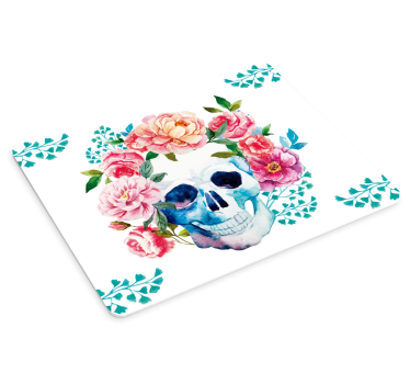 Mouse pad original motivo de calavera floral - TenVinilo