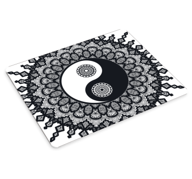 Mouse pad textura obra de arte de mandala yin yang - TenVinilo