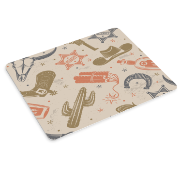 Mouse pad original elementos de temática western - TenVinilo