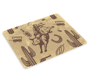 Mouse pad original vaquero montando un toro - TenVinilo