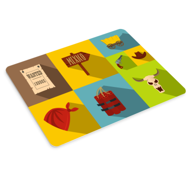 Mouse pad original iconos con temática de vaqueros - TenVinilo