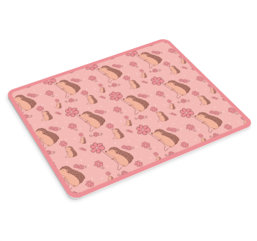 Mouse pad original patrón floral de erizo - TenVinilo