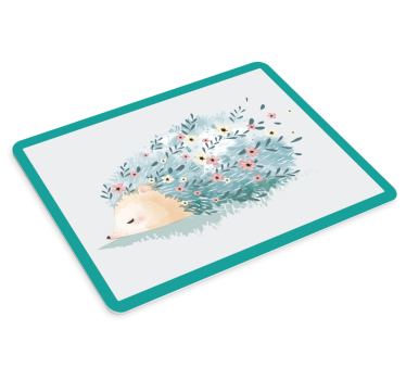 Mouse pad original arte de erizo floral - TenVinilo
