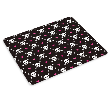 Mouse pad textura calaveras y corazones - TenVinilo