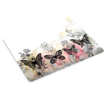 Mouse pad original mariposas y flores - TenVinilo