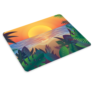 Mouse pad original oasis de puesta de sol tropical - TenVinilo