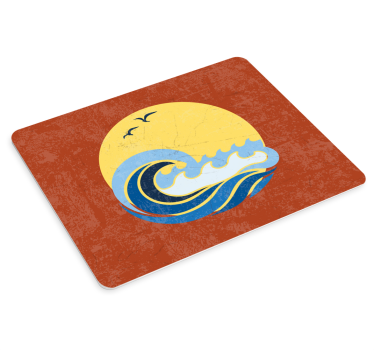 Mouse pad original olas bajo el atardecer - TenVinilo