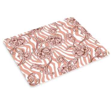 Mouse pad textura patrón cebra floral - TenVinilo