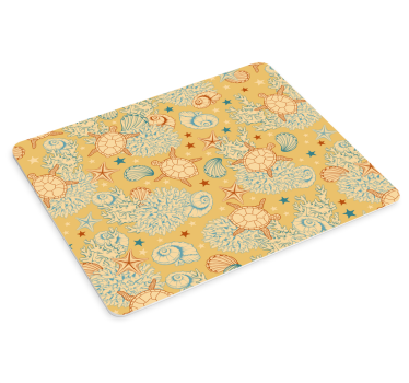 Mouse pad textura patrón de tortugas y corales - TenVinilo