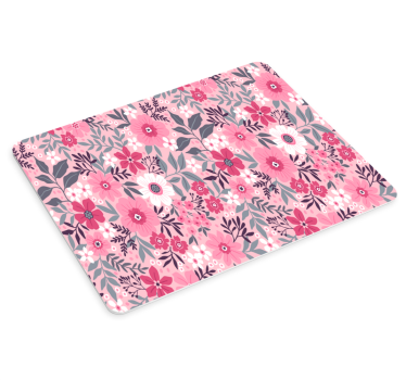 Alfombrilla para raton patrones Flores rosadas - TenVinilo