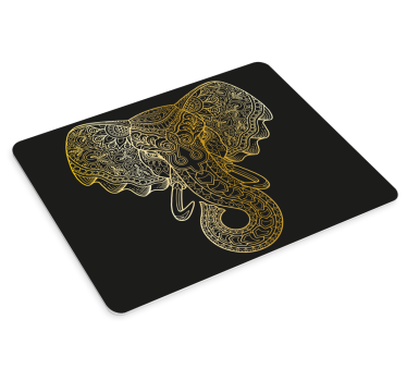 Alfombrillas de raton originales Cabeza de elefante dorado - TenVinilo