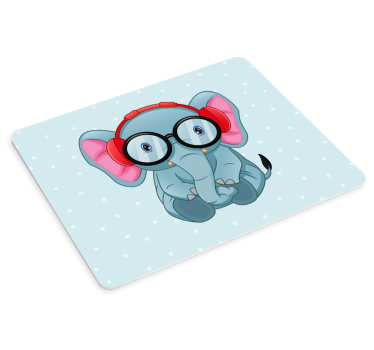 Alfombrillas de raton originales Elefante con gafas y auriculares - TenVinilo