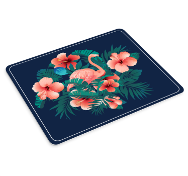 Mouse pad original escena floral de flamencos - TenVinilo