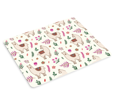 Mouse pad original llamas y patrones florales - TenVinilo