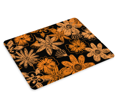 Mouse pad textura patrón floral naranja - TenVinilo