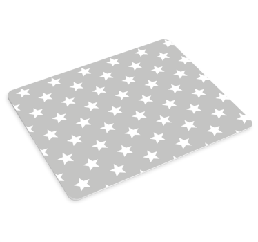 Alfombrilla para raton patrones Estrellas blancas y fondo gris - TenVinilo
