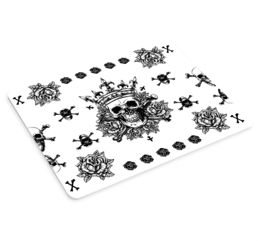 Mouse pad original calavera intrincada con rosas - TenVinilo