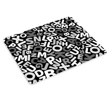 Mouse pad textura letras monocromáticas abstractas - TenVinilo