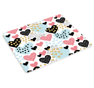 Mouse pad textura motivos de corazones coloridos - TenVinilo