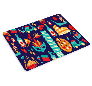 Mouse pad original elementos culinarios vibrantes - TenVinilo