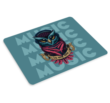 Mouse pad original búho con auriculares - TenVinilo