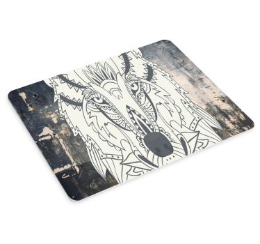 Mouse pad original arte intrincado de lobo - TenVinilo