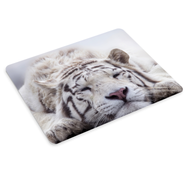 Mouse pad original tigre blanco descansando - TenVinilo