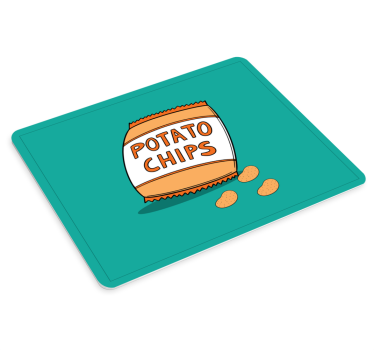 Mouse pad original ilustración de envase de snacks - TenVinilo