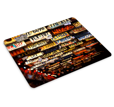 Mouse pad original placas de matrícula coloridas - TenVinilo