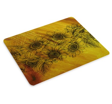 Mouse pad original patrón floral de girasoles - TenVinilo