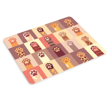 Mouse pad textura huellas de patas coloridas - TenVinilo