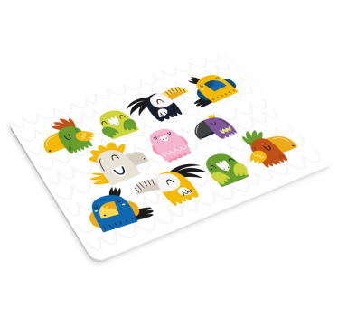 Mouse pad original aves de dibujos animados coloridas - TenVinilo