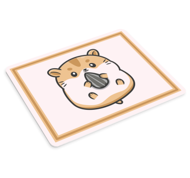 Mouse pad original hámster lindo sosteniendo semilla - TenVinilo