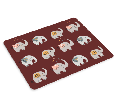 Mouse pad original patrón de elefantes lindos - TenVinilo