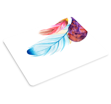 Mouse pad original arte de plumas coloridas - TenVinilo