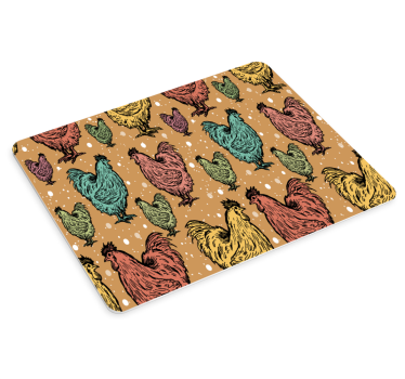 Mouse pad textura patrón de gallinas coloridas - TenVinilo