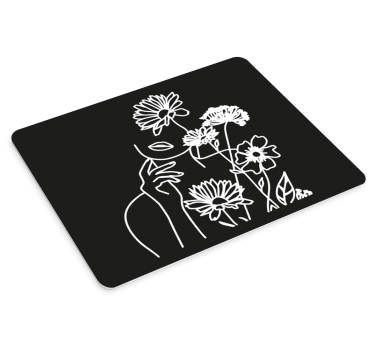 Mouse pad original arte de silueta floral - TenVinilo