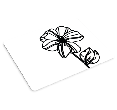 Mouse pad original contorno floral estilizado - TenVinilo