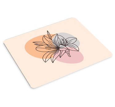 Mouse pad original arte floral lineal estiloso - TenVinilo